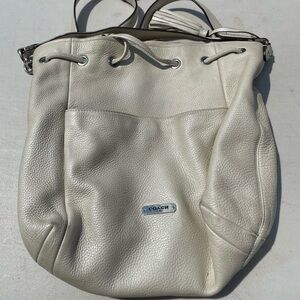 Coach white bucket bag
